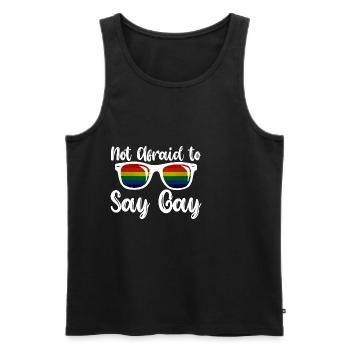 Not Afraid To Say Gay 2 - Männer Premium Bio Tank Top - Schwarz - Vorne - AI Model Male 178 light (178cm)