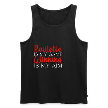 Roulette Is My Game Winning Is My Aim - Men's Premium Organic Tank Top - black - Front - AI Model Male 178 light (178cm)