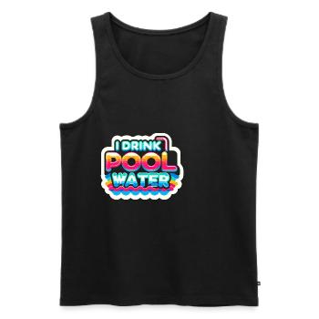 I Drink Pool Water 9 - Men's Premium Organic Tank Top - black - Front - Michal (187cm)