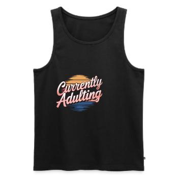 Currently Adulting 11 - Männer Premium Bio Tank Top - Schwarz - Vorne - AI Model Male 178 light (178cm)