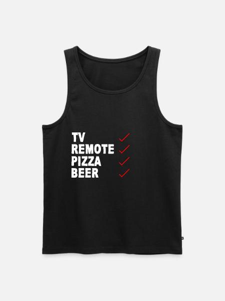 Tv Télécommande Pizza Bière 2 - Débardeur bio Premium Homme - noir