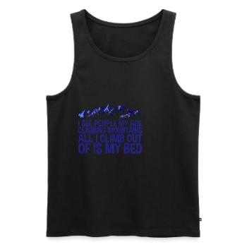 I See People My Age Climbing Mountains 3 - Men's Premium Organic Tank Top - black - Front - Michal (187cm)