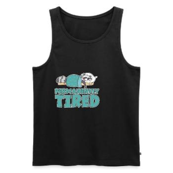 Permanently Tired 2 - Men's Premium Organic Tank Top - black - Front - AI Model Male 178 light (178cm)