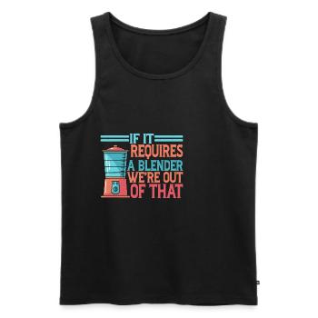 If it requires a blender, we're out of that 2 - Men's Premium Organic Tank Top - black - Front - AI Model Male 178 light (178cm)