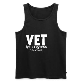Vet In Progress, Please Wait - Männer Premium Bio Tank Top - Schwarz - Vorne - Michal (187cm)
