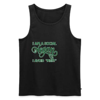 I Am A Social Vegan I Avoid Meet 4 - Männer Premium Bio Tank Top - Schwarz - Vorne - Michal (187cm)