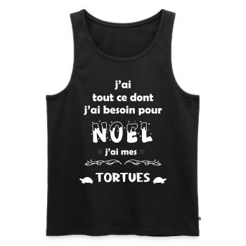 Tout ce dont j'ai besoin pour j'ai mes tortues - Débardeur bio Premium Homme - noir - Devant - Michal (187cm)