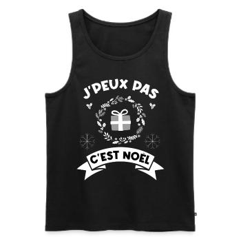 j'peux pas c'est noel noël Noël - Débardeur bio Premium Homme - noir - Devant - Michal (187cm)