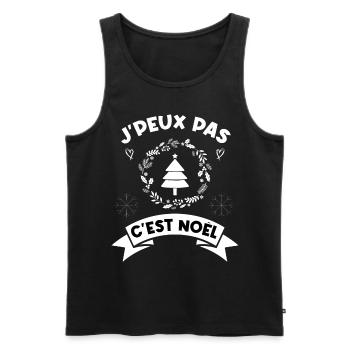 j'peux pas c'est noel noël Noël - Débardeur bio Premium Homme - noir - Devant - Michal (187cm)
