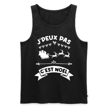j'peux pas c'est noel noël Noël - Débardeur bio Premium Homme - noir - Devant - Michal (187cm)