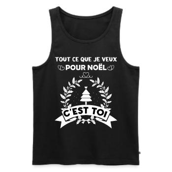 Tout ce que je veux pour Noël c'est toi - Débardeur bio Premium Homme - noir - Devant - AI Model Male 178 light (178cm)