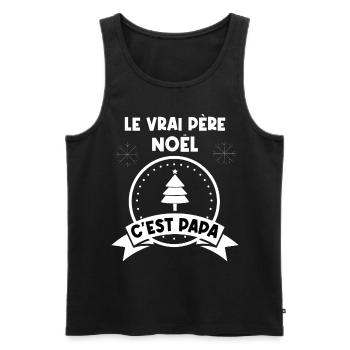 t-shirt fete des pères vrais papas ont une barbe - Débardeur bio Premium Homme - noir - Devant - Michal (187cm)