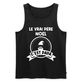 t-shirt fete des pères vrais papas ont une barbe - Débardeur bio Premium Homme - noir - Devant - Michal (187cm)