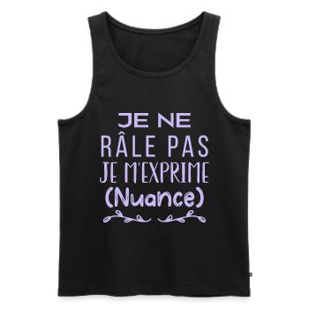 Je ne râle pas je m'exprime (nuance) - Débardeur bio Premium Homme - noir - Devant - Michal (187cm)