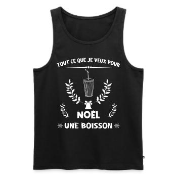 Tout ce que je veux pour Noël, une boisson - Débardeur bio Premium Homme - noir - Devant - AI Model Male 178 light (178cm)