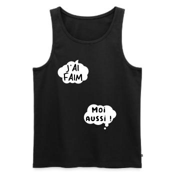 J’ai faim moi aussi. - Débardeur bio Premium Homme - noir - Devant - AI Model Male 178 light (178cm)