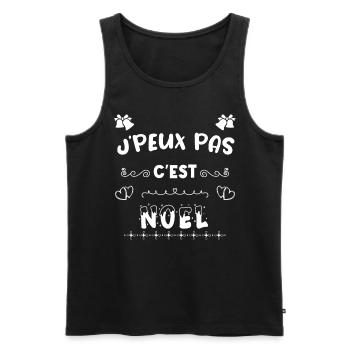 j'peux pas c'est noel noël Noël - Débardeur bio Premium Homme - noir - Devant - Michal (187cm)