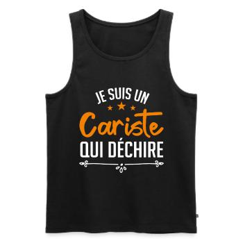 je suis un cariste qui déchire - Débardeur bio Premium Homme - noir - Devant - Michal (187cm)