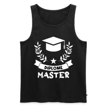 Diplôme Master. - Débardeur bio Premium Homme - noir - Devant - AI Model Male 178 light (178cm)