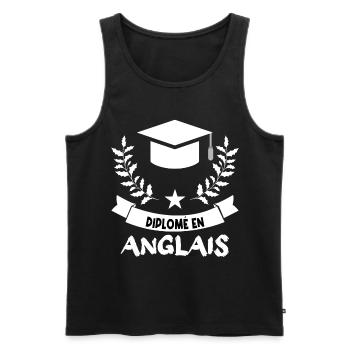 diplômé en anglais. - Débardeur bio Premium Homme - noir - Devant - Michal (187cm)
