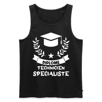 diplômé technicien spécialisé. - Débardeur bio Premium Homme - noir - Devant - Michal (187cm)