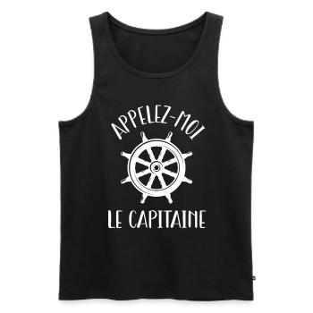 Appelez-moi le capitaine - Débardeur bio Premium Homme - noir - Devant - AI Model Male 178 light (178cm)