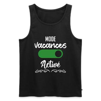 mode vacances activé - Débardeur bio Premium Homme - noir - Devant - Michal (187cm)