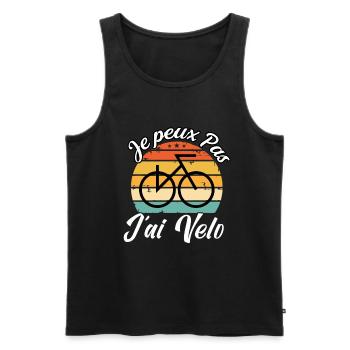 j'peux pas j'ai vélo - Débardeur bio Premium Homme - noir - Devant - Michal (187cm)