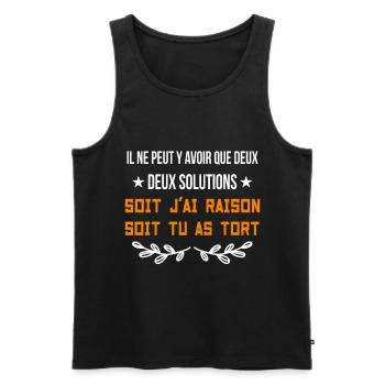 Soit j'ai Raison Soit J'ai Tort - Débardeur bio Premium Homme - noir - Devant - AI Model Male 178 light (178cm)