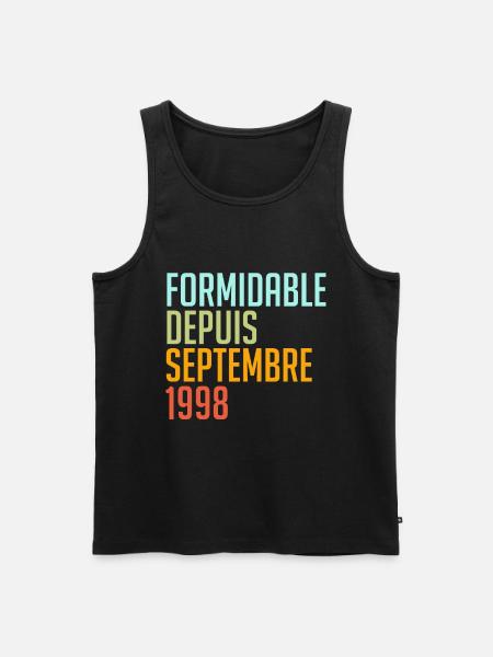 formidable depuis septembre 1998 - Débardeur bio Premium Homme - noir