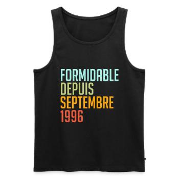 formidable depuis septembre 1996 - Débardeur bio Premium Homme - noir - Devant - Michal (187cm)