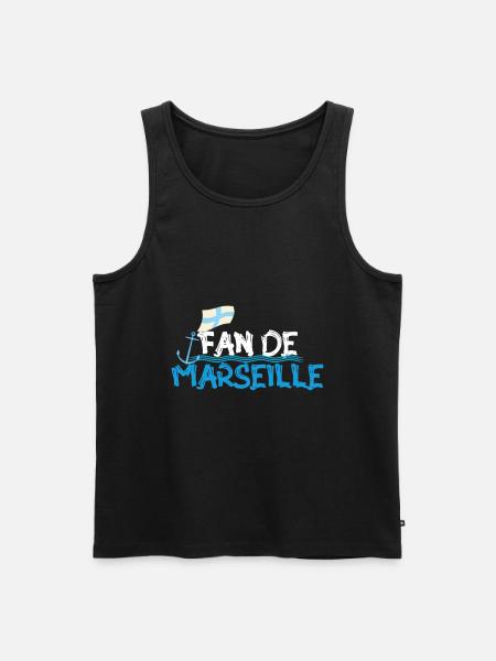 Fan de Marseille - Débardeur bio Premium Homme - noir