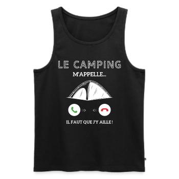 le campagne m'appelle il faut que j'y aille! - Débardeur bio Premium Homme - noir - Devant - Michal (187cm)
