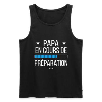 Papa en cours de préparation - Débardeur bio Premium Homme - noir - Devant - Michal (187cm)
