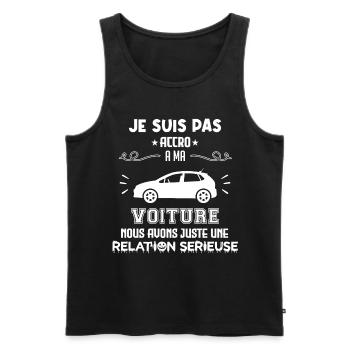 Pas accro à ma voiture - relation sérieuse cadeau - Débardeur bio Premium Homme - noir - Devant - Michal (187cm)