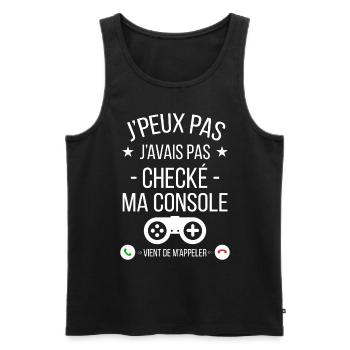 je peux pas j'avais checké ma console - Débardeur bio Premium Homme - noir - Devant - Michal (187cm)