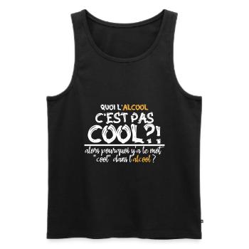 quoi l alcool c est pas cool - Débardeur bio Premium Homme - noir - Devant - AI Model Male 178 light (178cm)