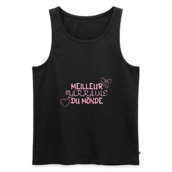 meilleur Marraine du monde - Débardeur bio Premium Homme - noir - Devant - AI Model Male 178 light (178cm)