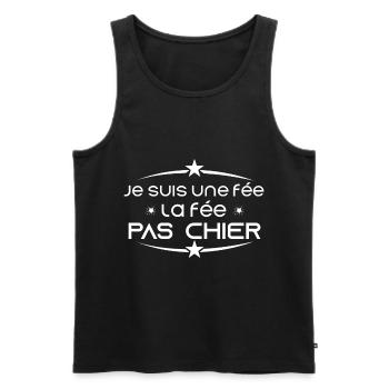 Je suis une fée, la fée pas chier - Débardeur bio Premium Homme - noir - Devant - AI Model Male 178 light (178cm)