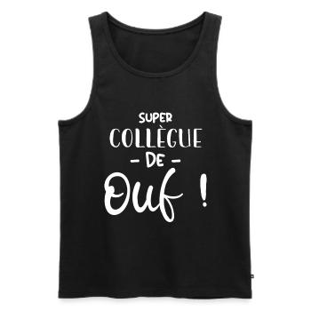 Super Collègue De Ouf - Débardeur bio Premium Homme - noir - Devant - AI Model Male 178 light (178cm)