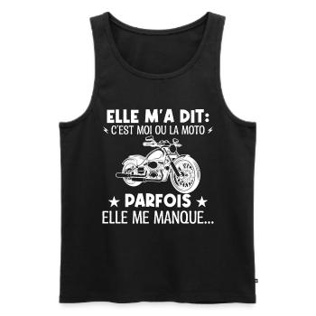 Motard et ses virées moto cadeau humour - Débardeur bio Premium Homme - noir - Devant - Michal (187cm)