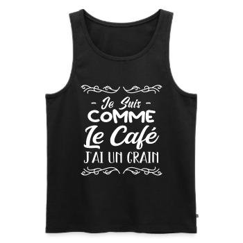 Je Suis Comme Le Café J'ai Un Grain - Débardeur bio Premium Homme - noir - Devant - AI Model Male 178 light (178cm)