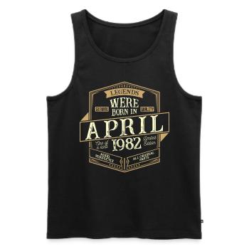 April 1982 Birthday Man - Men's Premium Organic Tank Top - black - Front - Michal (187cm)