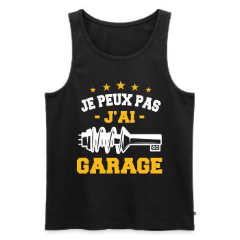 Je Peux Pas J'Ai Garage - Débardeur bio Premium Homme - noir - Devant - Michal (187cm)