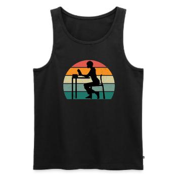 Leser Leserin Buch Bücher Bücherwurm Buch Lesen - Männer Premium Bio Tank Top - Schwarz - Vorne - AI Model Male 178 light (178cm)