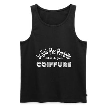 JE SUIS COIFFEUR - Débardeur bio Premium Homme - noir - Devant - AI Model Male 178 light (178cm)