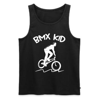Bmx Kid Gift boy - Débardeur bio Premium Homme - noir - Devant - AI Model Male 178 light (178cm)