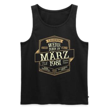 March 1981 Birthday Man - Men's Premium Organic Tank Top - black - Front - Michal (187cm)