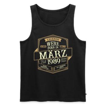 Mars 1989 Anniversaire Homme - Débardeur bio Premium Homme - noir - Devant - Michal (187cm)
