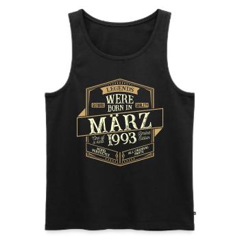 Mars 1993 Anniversaire Homme - Débardeur bio Premium Homme - noir - Devant - Michal (187cm)